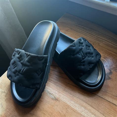 lv slides black|louis vuitton slides black.